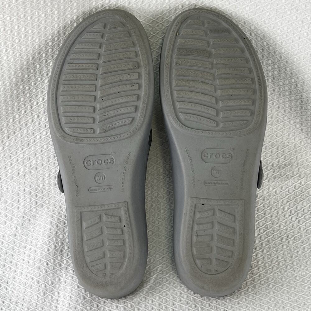 Crocs Patricia Gray Comfort Slide Sandals Women’s Size 11 W11 - Picture 7 of 9